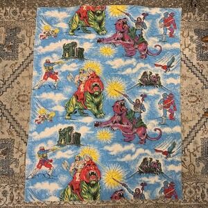 Vintage He-Man Masters of the Universe Quilted Blanket Skeletor Castle Grayskull